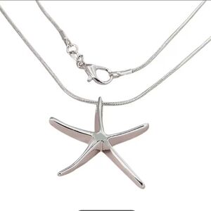 Sterling Silver Elegant Silver Starfish Necklace